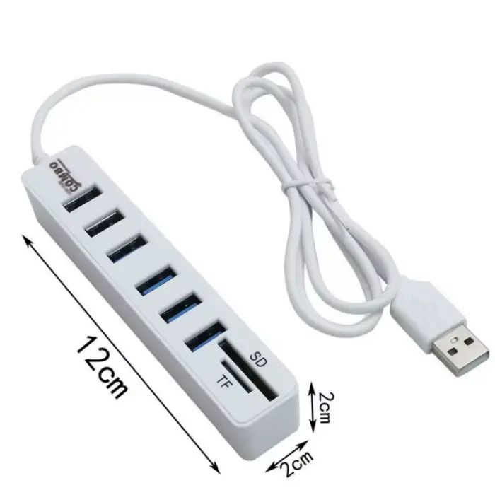 Hub USB 2.0 multifonctionnel 6 ports
