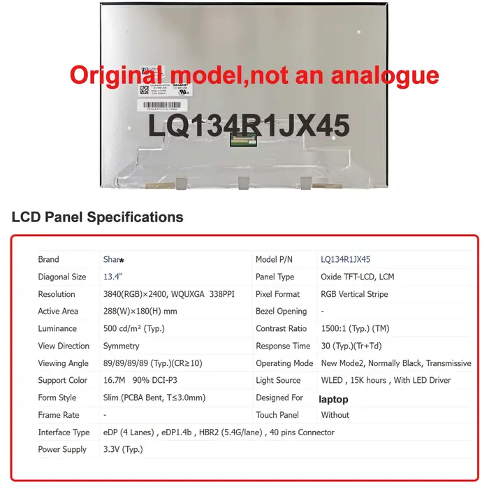 Écran LCD d'origine neuf A+ 13