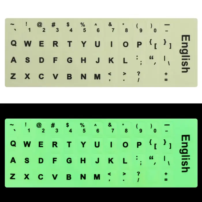 Autocollants pour clavier avec lettres anglaises, plusieurs langues, anglais, espagnol, russe, Film 