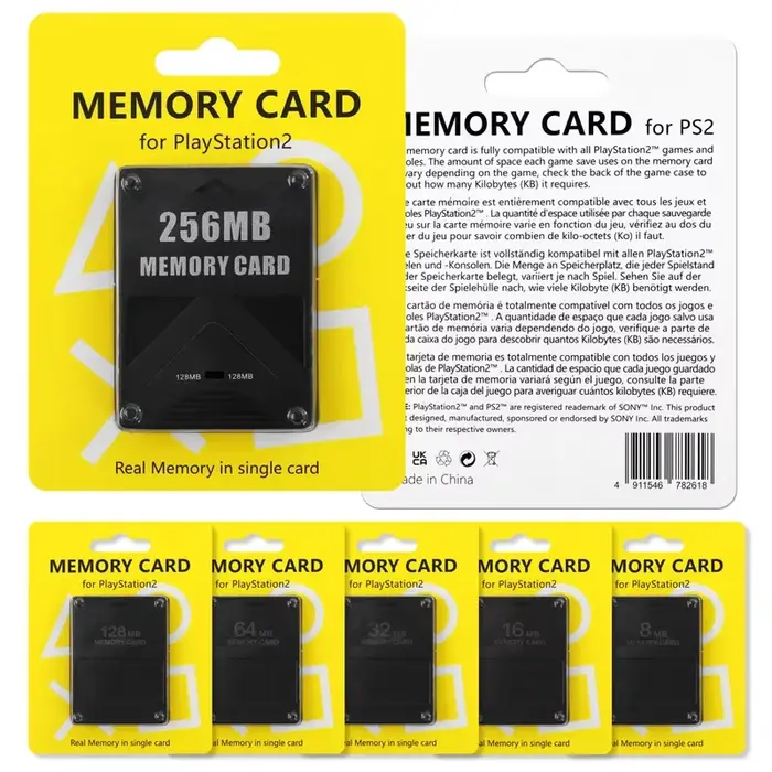 Pour carte mémoire PS2 8 mo 16 mo 32 mo 64 mo 128 mo