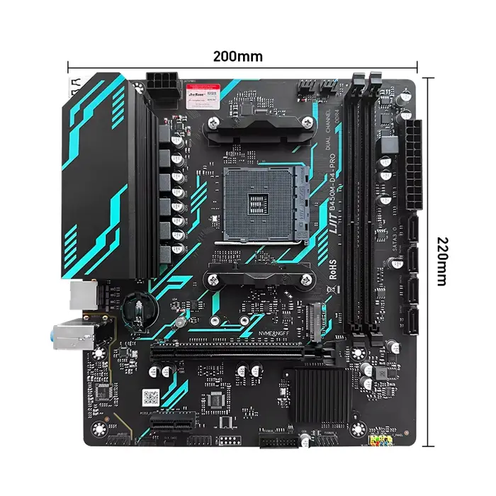 La carte mère JIESHUO B450-PRO prend en charge les processeurs AMD Ryzen R5 5600X / 5600G / 5600 / 3600