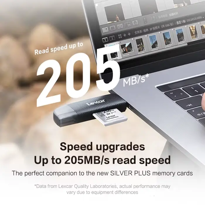 Lexar lecteur USB-A USB-C à double emplacement jusqu'à 205 mo/s