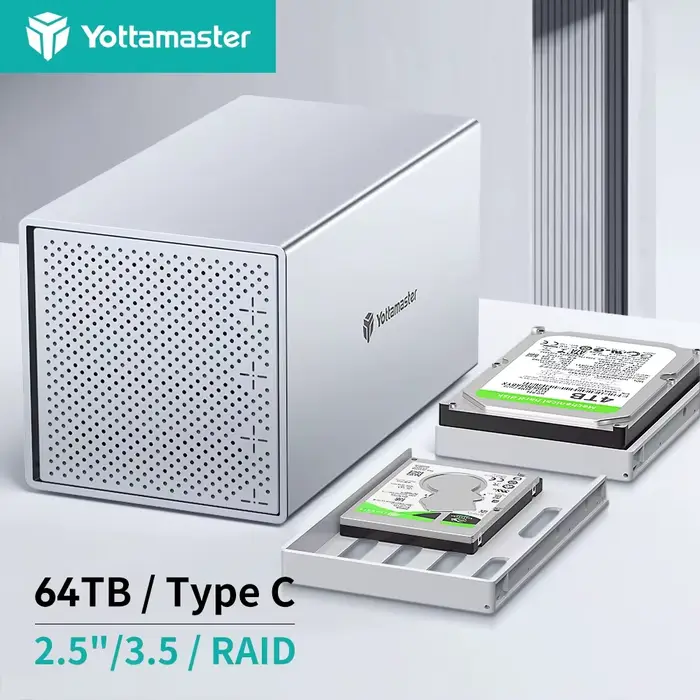 [PS400] Yottamaster 4 baies RAID boîtier aluminium 4 emplacements 2.5 "3.5" USB3.0 RAID boîtier de r