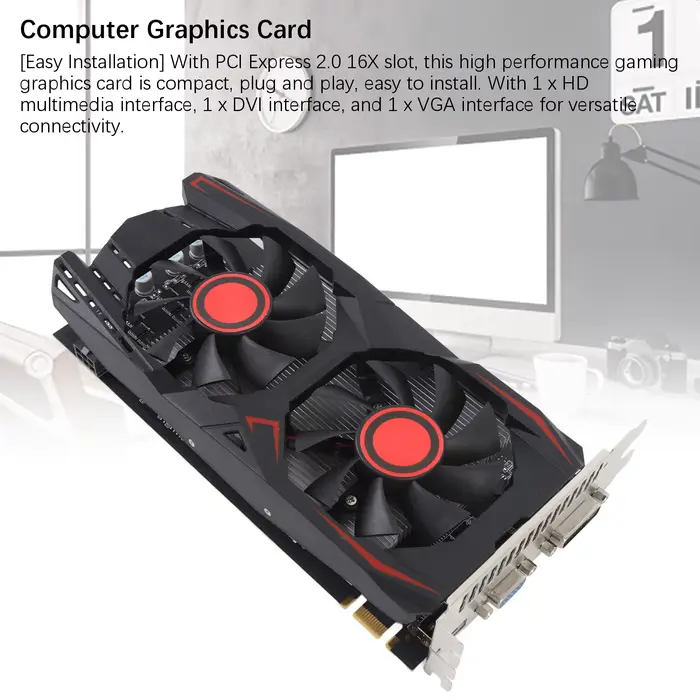 Carte graphique 6 Go GDDR5 192 bits double ventilateur emplacement PCIe 2.0 x16 prend en charge les Interfaces