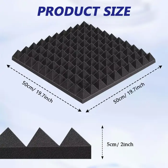 Panneaux acoustiques insonorisants en mousse pyramidale pour studio