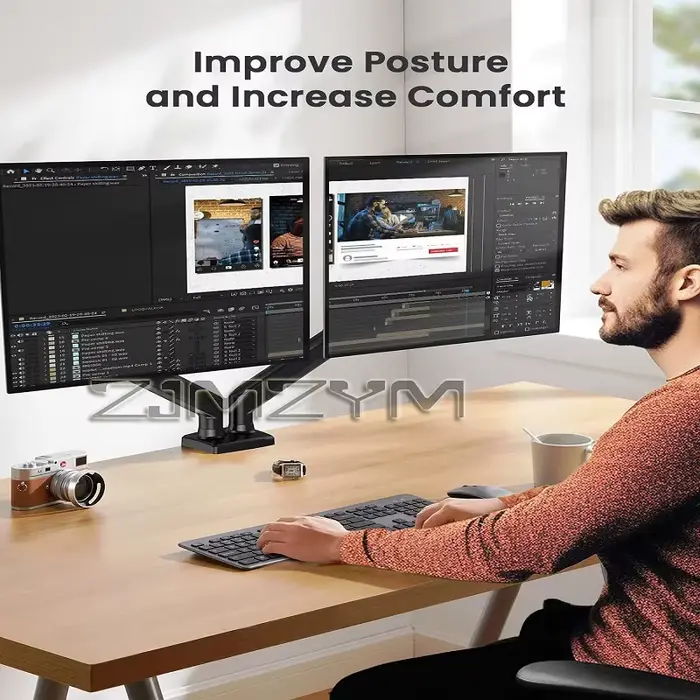 Support de moniteur double écran réglable de 32 pouces