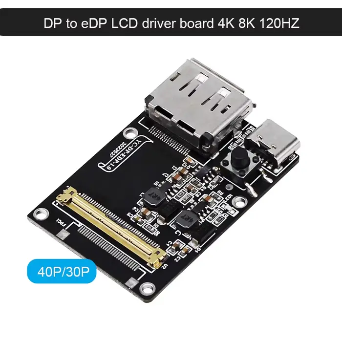 Carte de pilote pour écran LCD portable, 4K, 8K, 120Hz, DP vers eDP, 30P, 40P