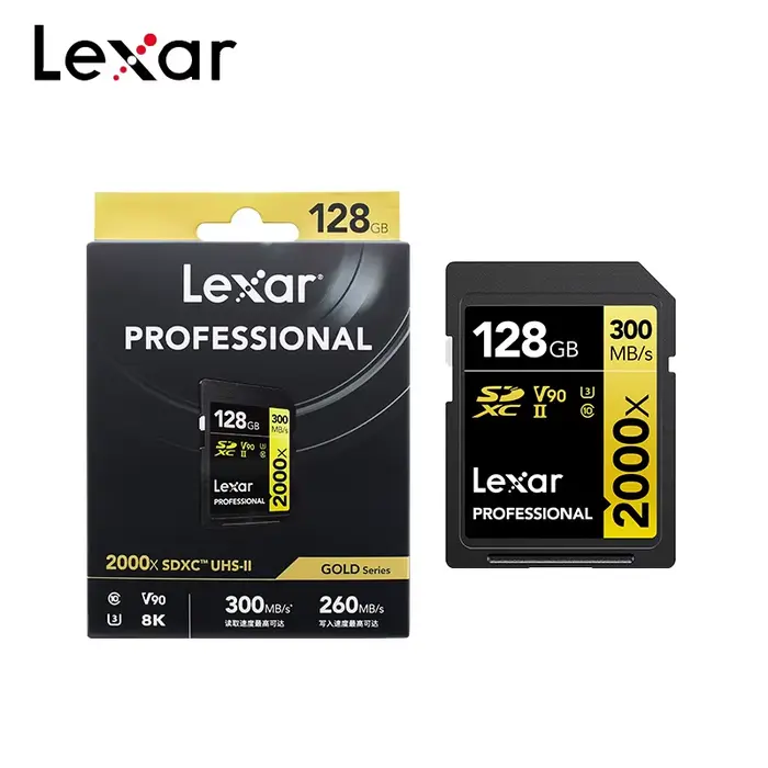 Carte mémoire officielle Lexar SD V90 V60 V30 SDXC 1 to 512 go 256 go 128 go 64 go UHS-I UHS-II 8k 4k cartes vidéo pour appareil photo