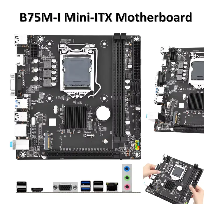 B75M-I carte mère ordinateur de bureau LGA 1155 mini-itx cartes mères prend en charge double canal D