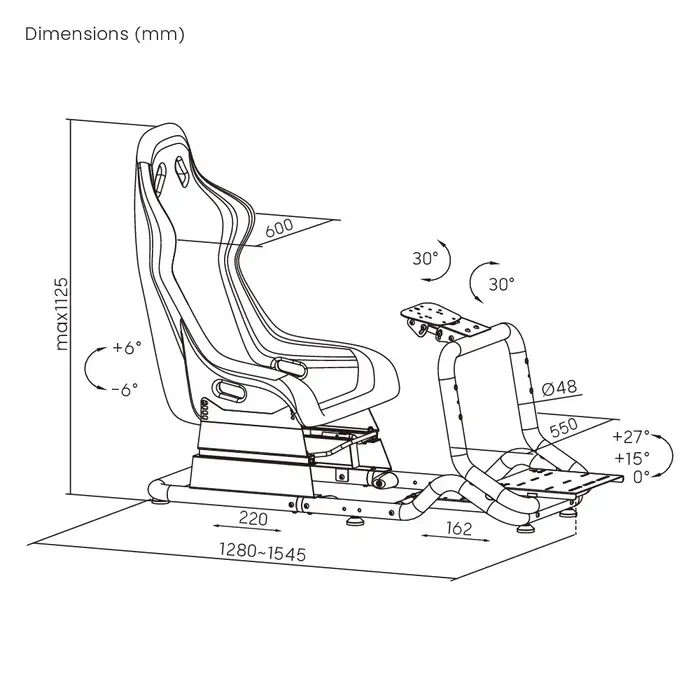 Cockpit de simulation de course automobile pour PC