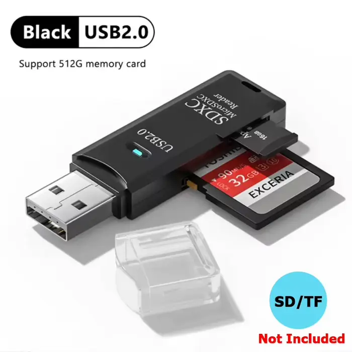 Lecteur de carte TF + SD 2 en 1, USB 3.0/2.0, haute vitesse, pour tablette, ordinateur portable, PC,