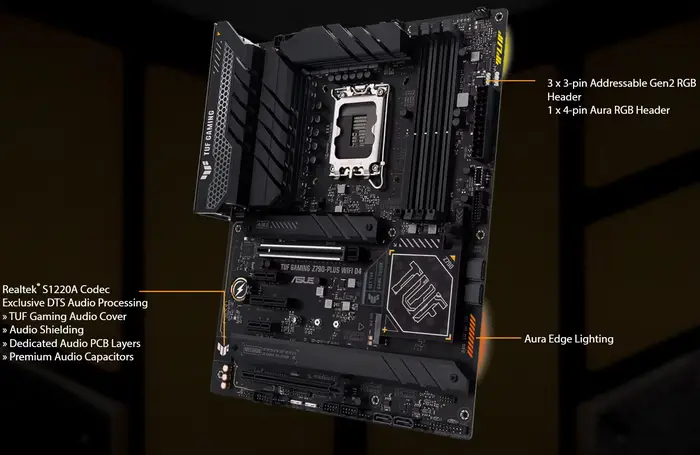 ASUS TUF GAMING Z790-PLUS WIFI D4 carte mère Socket LGA1700 CPU DDR4 5333 (OC) MHz jeu de puces mémoire Z790 ATX carte mère
