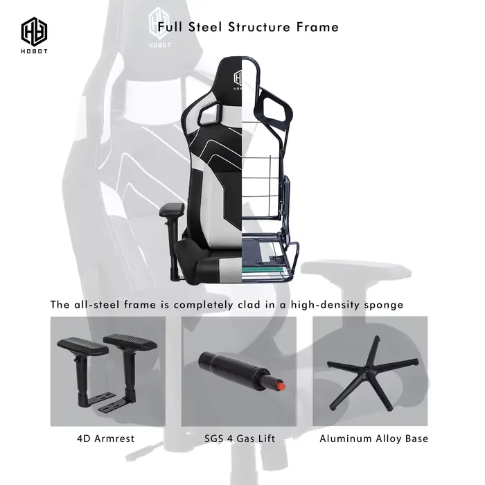 Chaise de bureau gaming ergonomique en cuir style course pour PC Gamer