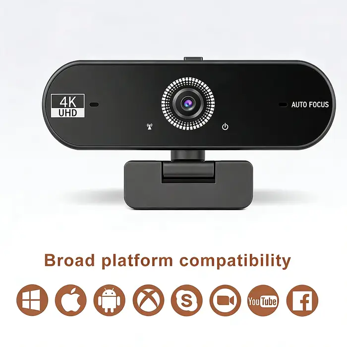 Webcam 4K pour PC, 30fps