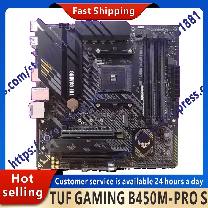 Carte mère TUF GAMING B450M-PRO S d'occasion, slot AM4 DDR4 pour B450M B450, 100% testée et fonction
