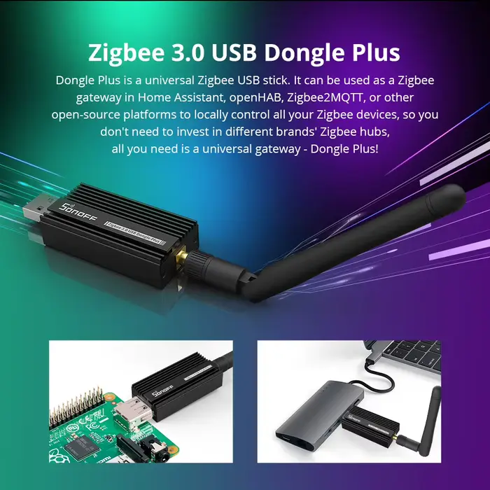 SONOFF Zigbee Dongle-E 3.0 USB Dongle universel ZigBee passerelle via ZHA ou Zigbee2MQTT prise en ch
