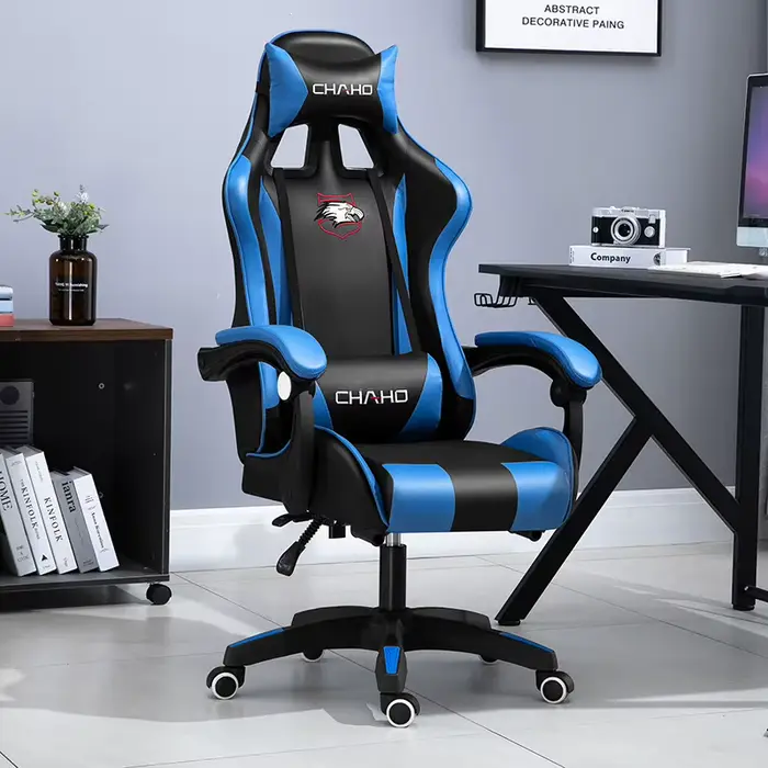 Chaise d'ordinateur de gaming en cuir PU vert, mobilier de chambre à coucher, expressément élévateur
