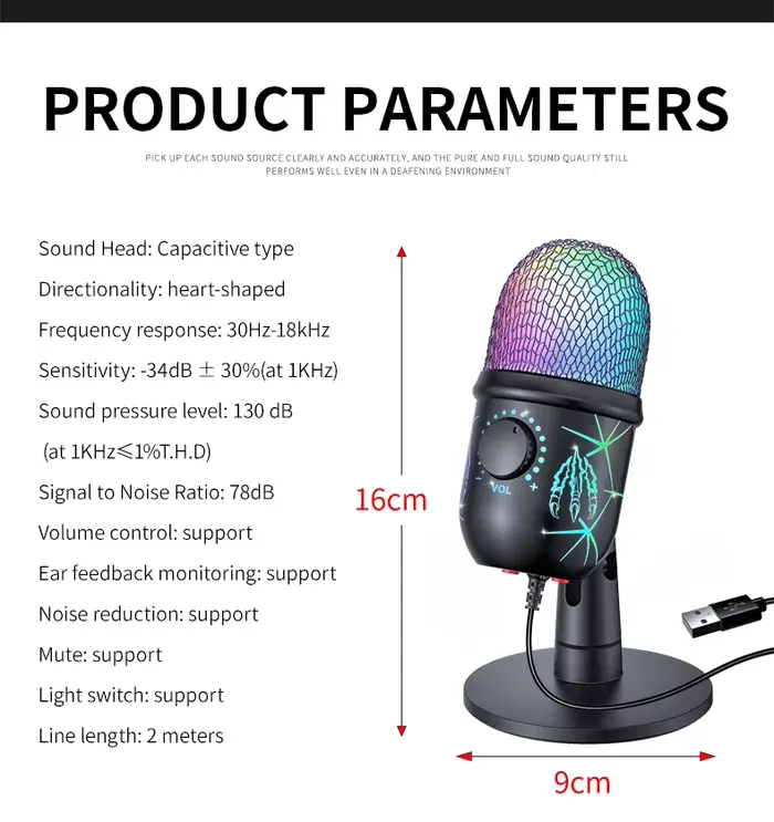 Microphone de jeu USB pour PC