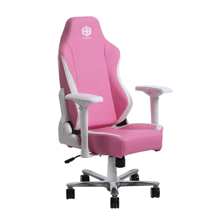 Fauteuil pivotant rose pour enfants, chaise de bureau et de jeu rotative en cuir PU, bois, nylon et