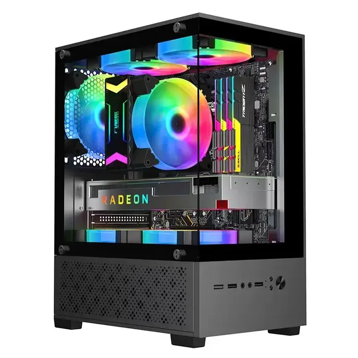 X2 boîtier d'ordinateur M-ATX Mini-ITX carte mère vue sur la mer côté de la pièce châssis de bureau Transparent USB3.0 Support 240 refroidisseur d'eau