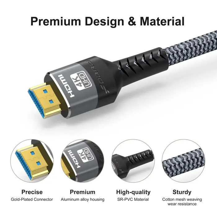 Câble HDMI, compatible 4K 60 Hz
