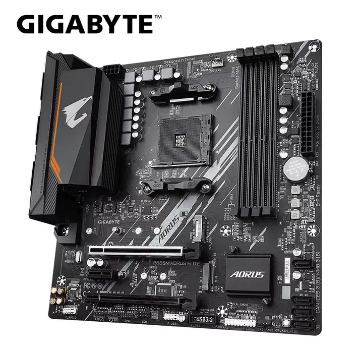 GIGABYTE Nouvelle carte mère B550M AORUS ELITE Micro-ATX Socket AM4 pour processeur Ryzen 5000 4000 3000 Series Dual Channel DDR4 SATA3 M.2
