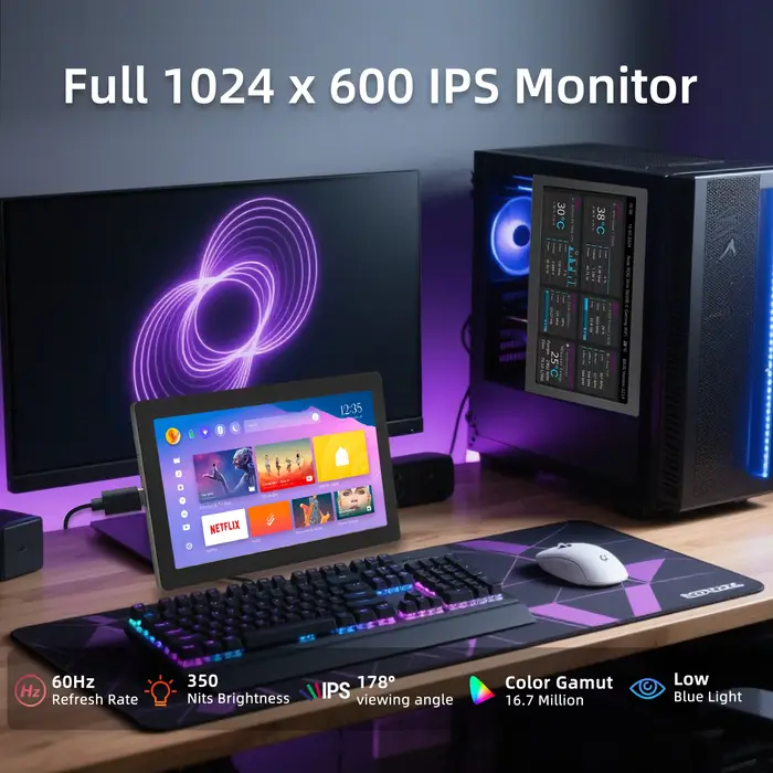 Écran secondaire IPS type-c de 5/7 pouces