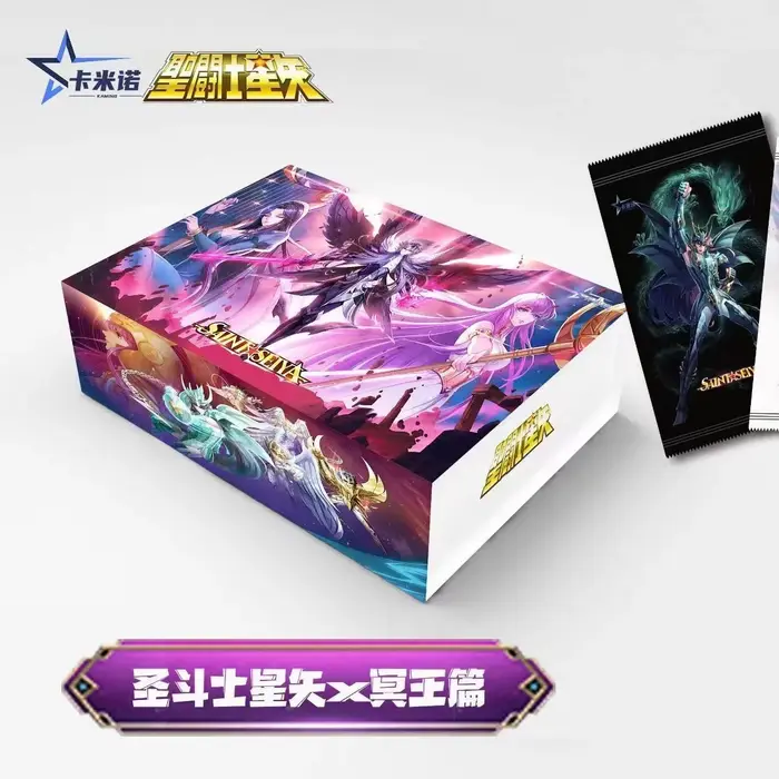 KAYOU véritable Saint Seiya carte sacré tissu cartes d'éveil personnage d'anime Athena Poseidon Hadès Rare SE