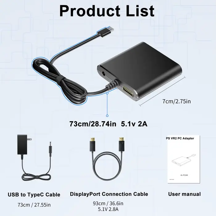 Pour PS VR2 adaptateur PC adaptateur d'ordinateur pour convertisseur PC Windows pour Console PS5 pou