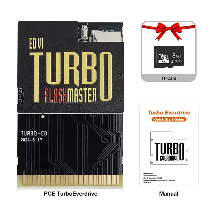 Carte de jeu PCE avec plus de 1000 jeux, carte mémoire pour stocker les fichiers de jeu NTSC/PAL pou