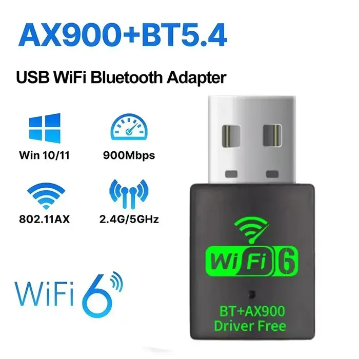 6 AX900 Bluetooth 5.4 WiFi USB adaptateur carte réseau sans fil 2.4G et 5GHz