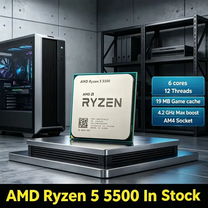 Processeur AMD Ryzen R5 5500X 6 cœurs 12 threads 4,2 GHz débloqué pour PC de jeu, socket AM4, économ