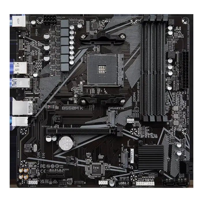 Carte mère GIGABYTE B550M K compatible avec les processeurs AMD AM4 Ryzen 5000
