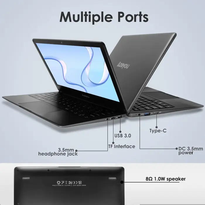 Azeyou Écran HD pour ordinateur portable 11,6 pouces, processeur N4000, ordinateur portable pour étu