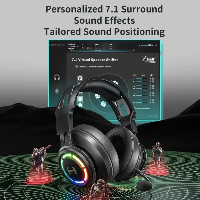 Edifier G35 casque de jeu ENC suppression de bruit micro USB sur l'oreille casque avec 7.1 son envir