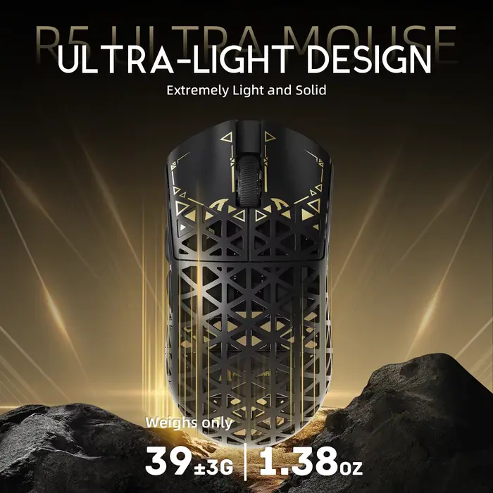 ATTACK SHARK R5Ultra Souris Gamer Sans Fil en Fibre de Carbone