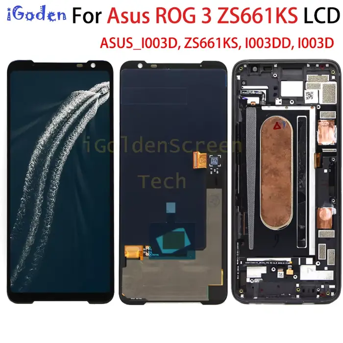 Écran Amoled 6.59 pouces pour Asus ROG Phone 3 ZS661KS, écran LCD avec cadre, panneau tactile, numér