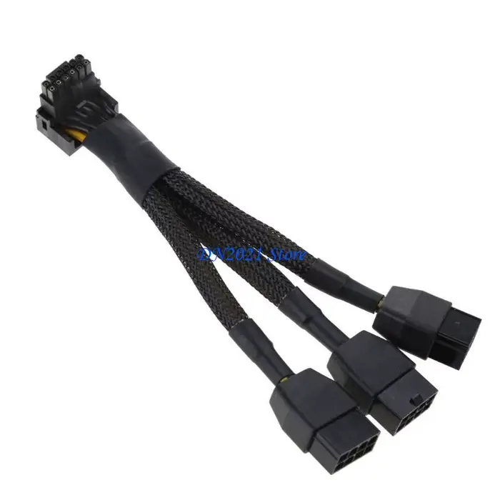 F3ke 3x8pin à 16pin PCIe 5.0 Adapter Line pour CPU RTX4090 RTX4080 12VHPWR 90 DEGRUME