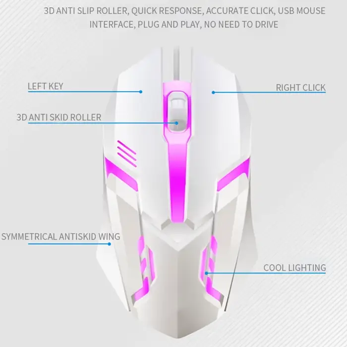 Ensemble clavier et souris de jeu filaire RVB LED