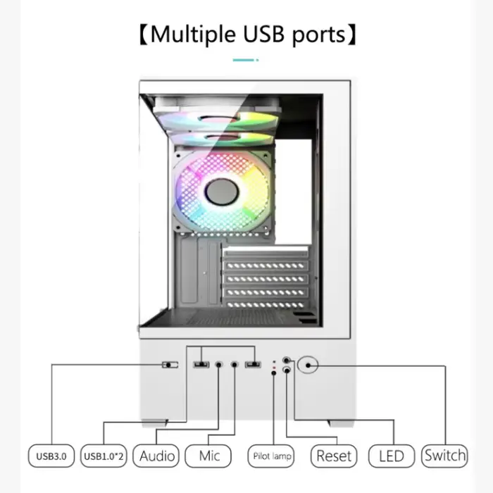 X2 boîtier d'ordinateur M-ATX Mini-ITX carte mère vue sur la mer côté de la pièce châssis de bureau Transparent USB3.0 Support 240 refroidisseur d'eau