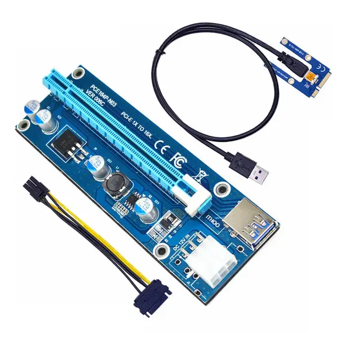 Mini PCIe vers PCI express 16X Riser pour ordinateur portable carte graphique externe EXP GDC BTC Antminer Miner mPCIe