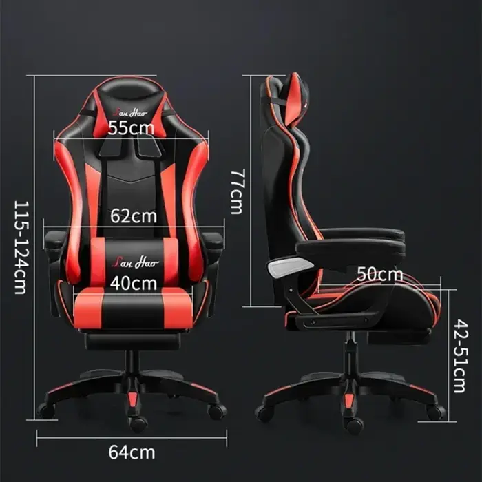 Chaise de Gaming Ergonomique et Confortable, Mobilier Multifonctionnel pour Ordinateur, Bureau et Ma