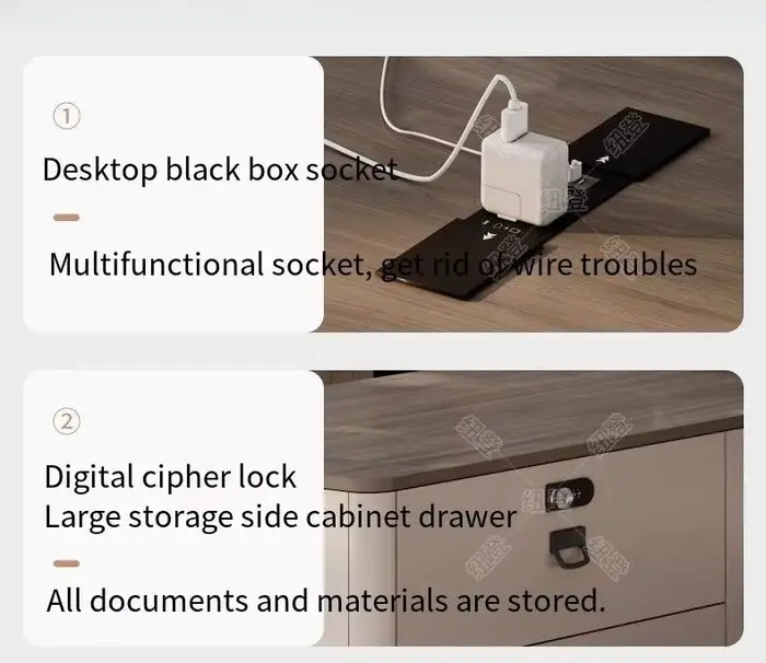 Bureau d'ordinateur de jeu Portable en forme de L