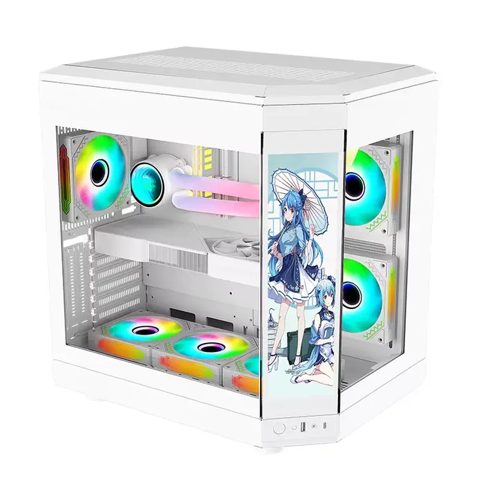 Boîtier de PC de jeu intelligent ATX avec écran LCD