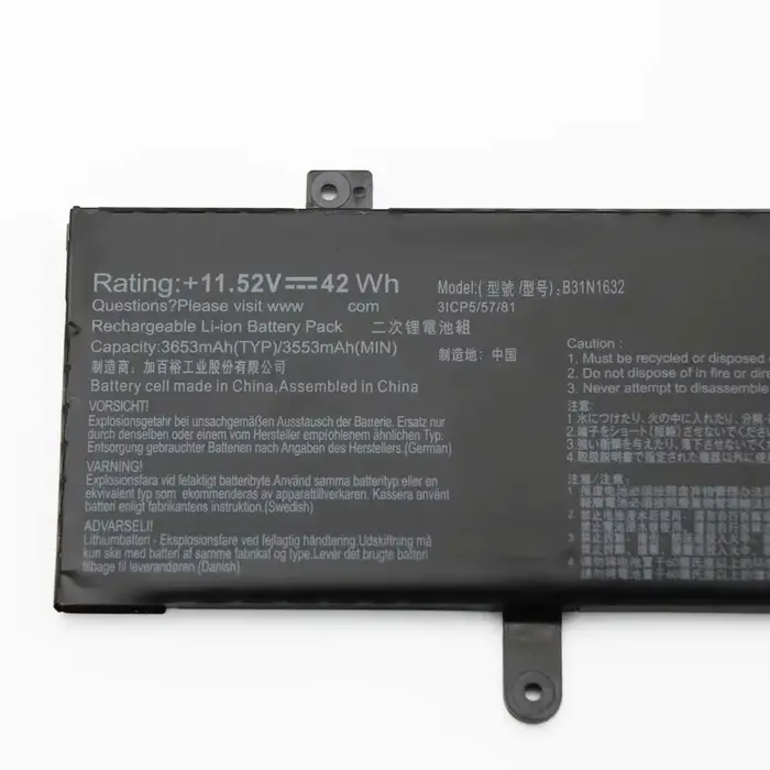 Nouvelle batterie d'ordinateur portable OEM B31N1632 avec Asus Vivobook 14 X405 X405U X405UQ Zenbook S4100U série 0B200-02540000 3ICP5/57/81