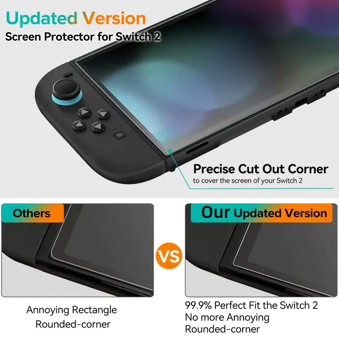Protecteur d'écran en verre trempé HD NS2 pour Switch 2