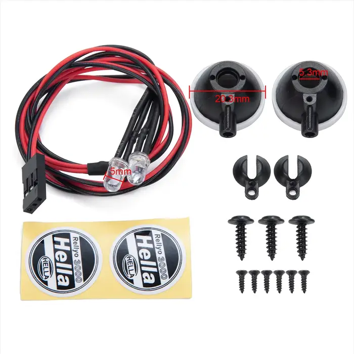 MIBIDAO 2/4LED RC voiture toit lumière ronde lampe projecteur pour 1/10 Axial SCX10 II 90046 TRX4 Ta