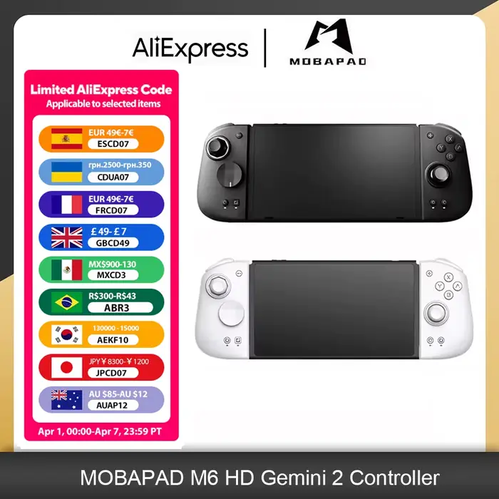 Manette Mobapad M6 Gemini pour Nintendo Switch avec contrôleur à effet Hall, vibration HD pour conso