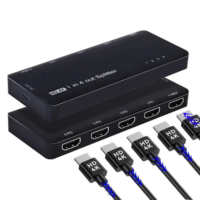 Répartiteur HDMI 8K 1 entrée 4 sorties, boîtier de synchronisation 4K 120hz, répartiteur 1x4 HDMI2.1