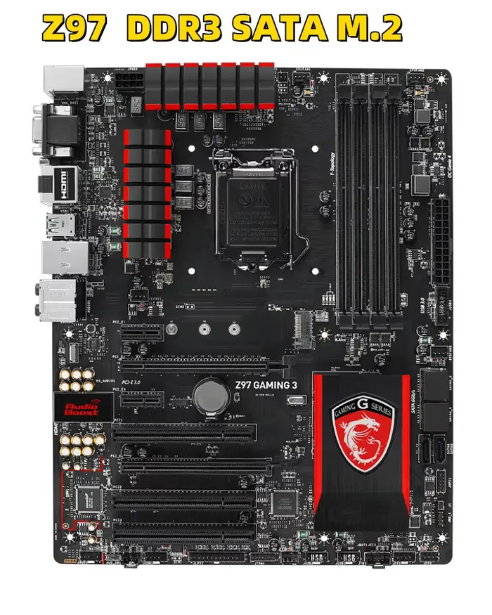 Pour MSI Z97 GAMING 3 ATX carte mère Z97 LGA1150 DDR3 32GB SATA M.2 SATAIII prend en charge Intel Co
